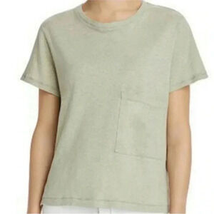 Current / Elliott Women's The Drop Pocket Tee T Shirt Size 1 Small Green Sm S